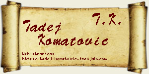 Tadej Komatović vizit kartica
